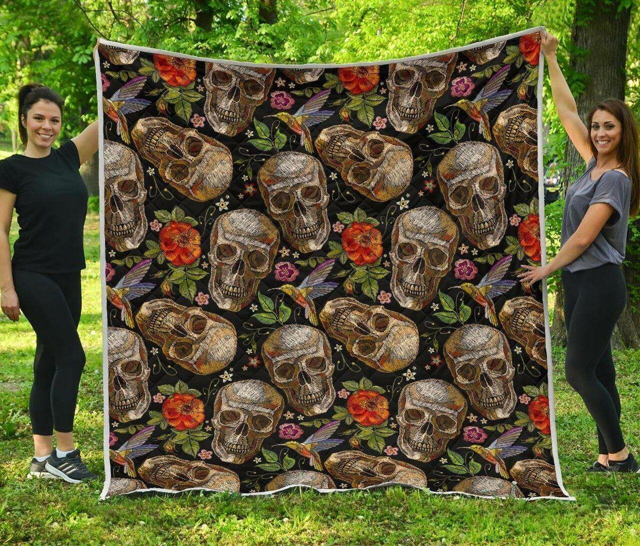 Vintage Skull Cl17100677Mdq Quilt Blanket and Home Decor