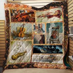 Violin Cla1610738Q Quilt Blanket and Home Decor