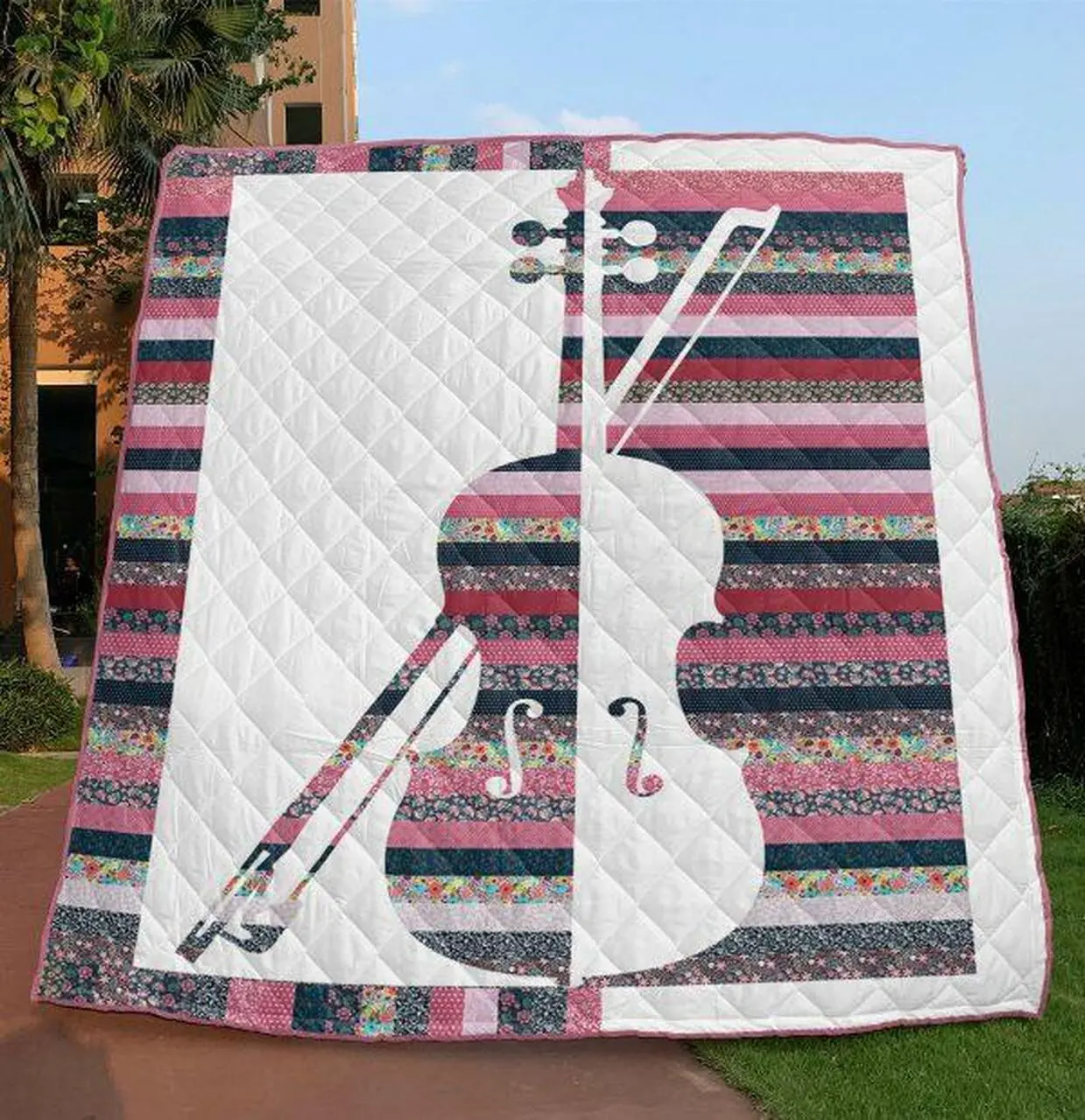 Violin Quilt Blanket Vq06 Quilt and Home Decor