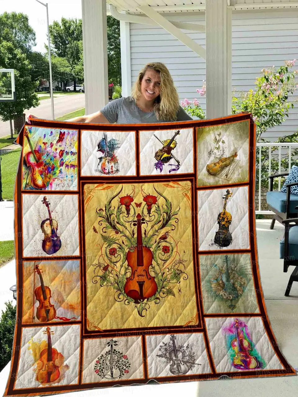 Violon Quilt Blanket Dhc1501382Vt and Home Decor