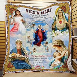 Virgin Mary, Mother Of God Quilt Blanket and Home Decor