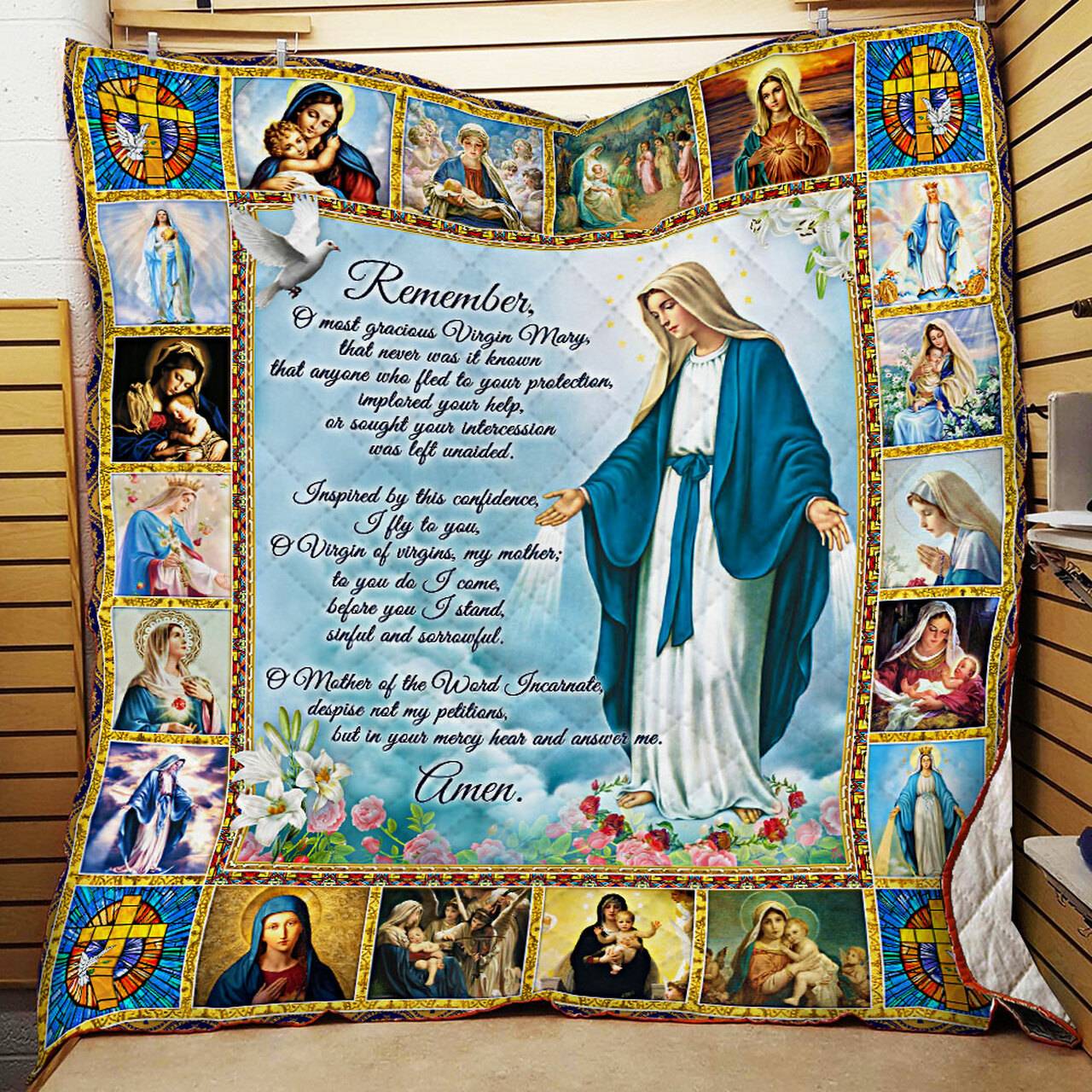 Virgin Mary Quilt Blanket and Home Decor