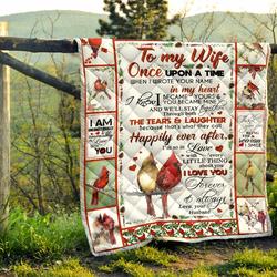 Viticstore Ever After Couple Of Birds White Shade & Red Detail- Cotton Kingsize Quilt For Wife and Home Decor