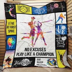 Volleyball Hur Quilt Cysicm and Home Decor