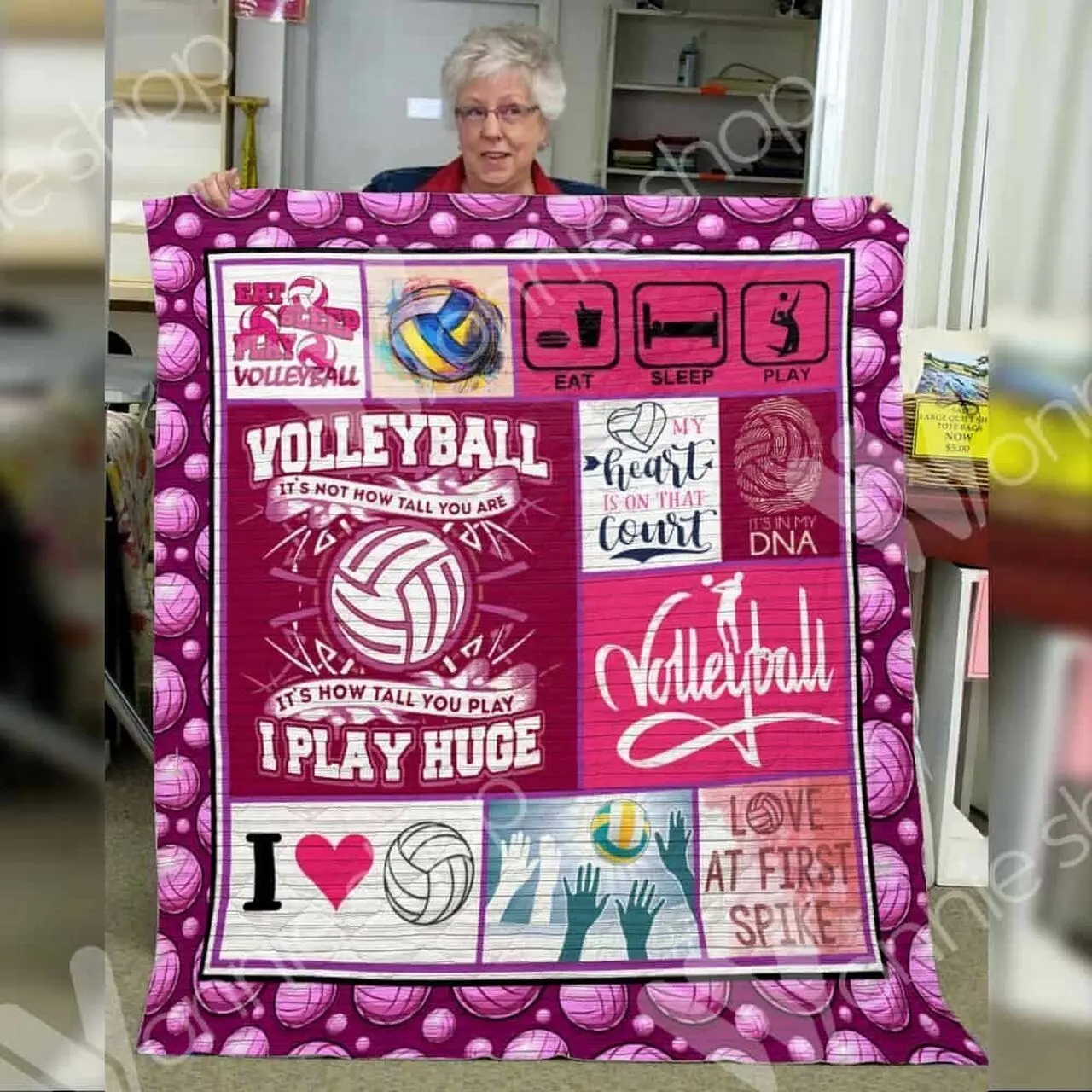 Volleyball Hur Quilt Cysivz and Home Decor