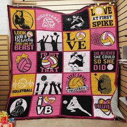 Volleyball Look Like A Beauty Train Like A Beast Quilt Blanket Great Customized Blanket Gifts For Birthday Christmas Thanksgiving and Home Decor