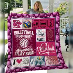 Volleyball Love At First Spike Quilt Thp and Home Decor