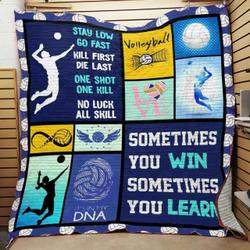 Volleyball Sometimes You Win Sometimes You Learn Quilt Blanket Great Customized Blanket Gifts For Birthday Christmas Thanksgiving and Home Decor