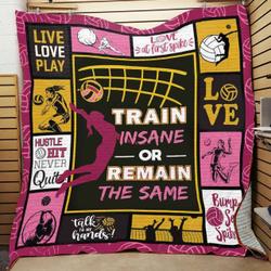 Volleyball Train Insane And Remain The Same Quilt Blanket Great Customized Blanket Gifts For Birthday Christmas Thanksgiving and Home Decor