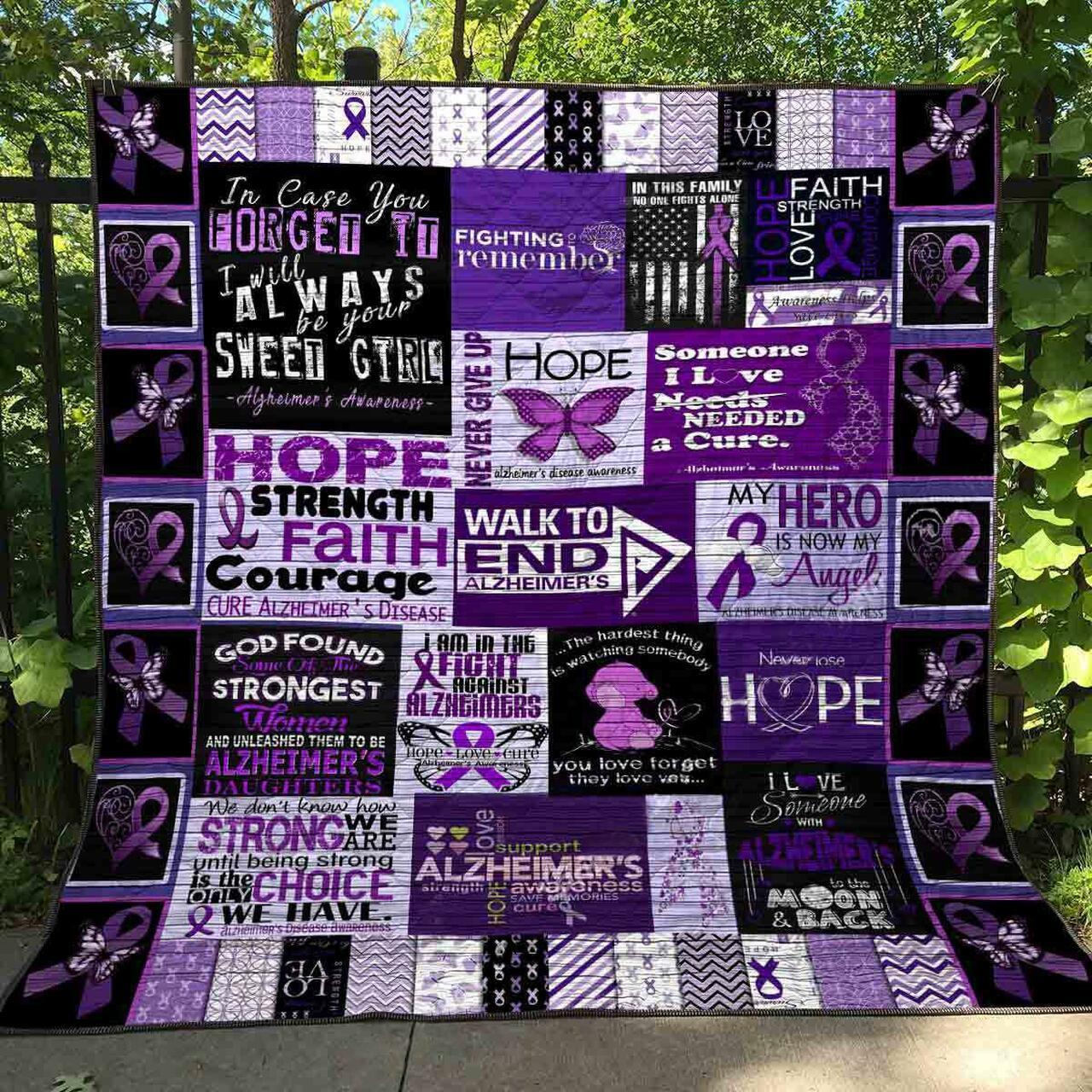 Walk To End Alzheimer Quilt -M0208-6 Quilt and Home Decor