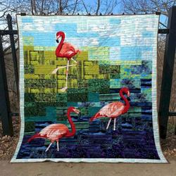 Walking Flamingoes Pk270557 Quilt Blanket and Home Decor