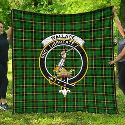 Wallace Hunting  Green Tartan Clan Badge Premium Quilt Th8 Home Decor  Quilt and Home Decor
