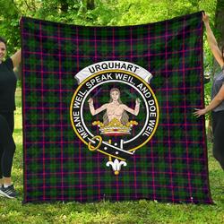 Wallace Hunting  Red Tartan Clan Badge Premium Quilt Th8 Home Decor  Quilt and Home Decor