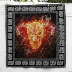 Warriors Skull Viking Hur Quilt Bevrop and Home Decor