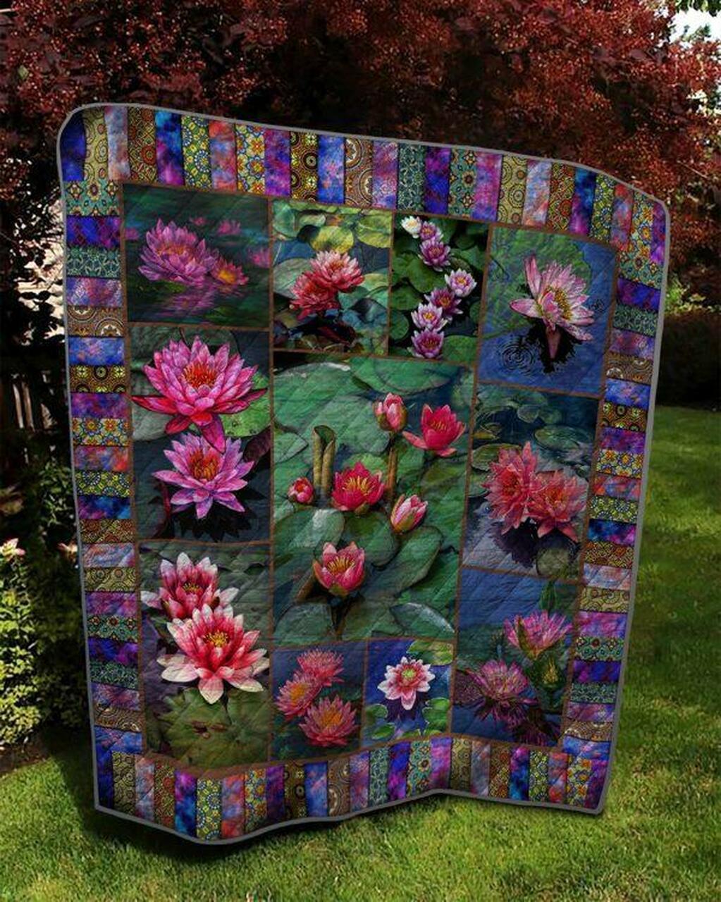 Water Lily P110413 Quilt Blanket Quilt and Home Decor