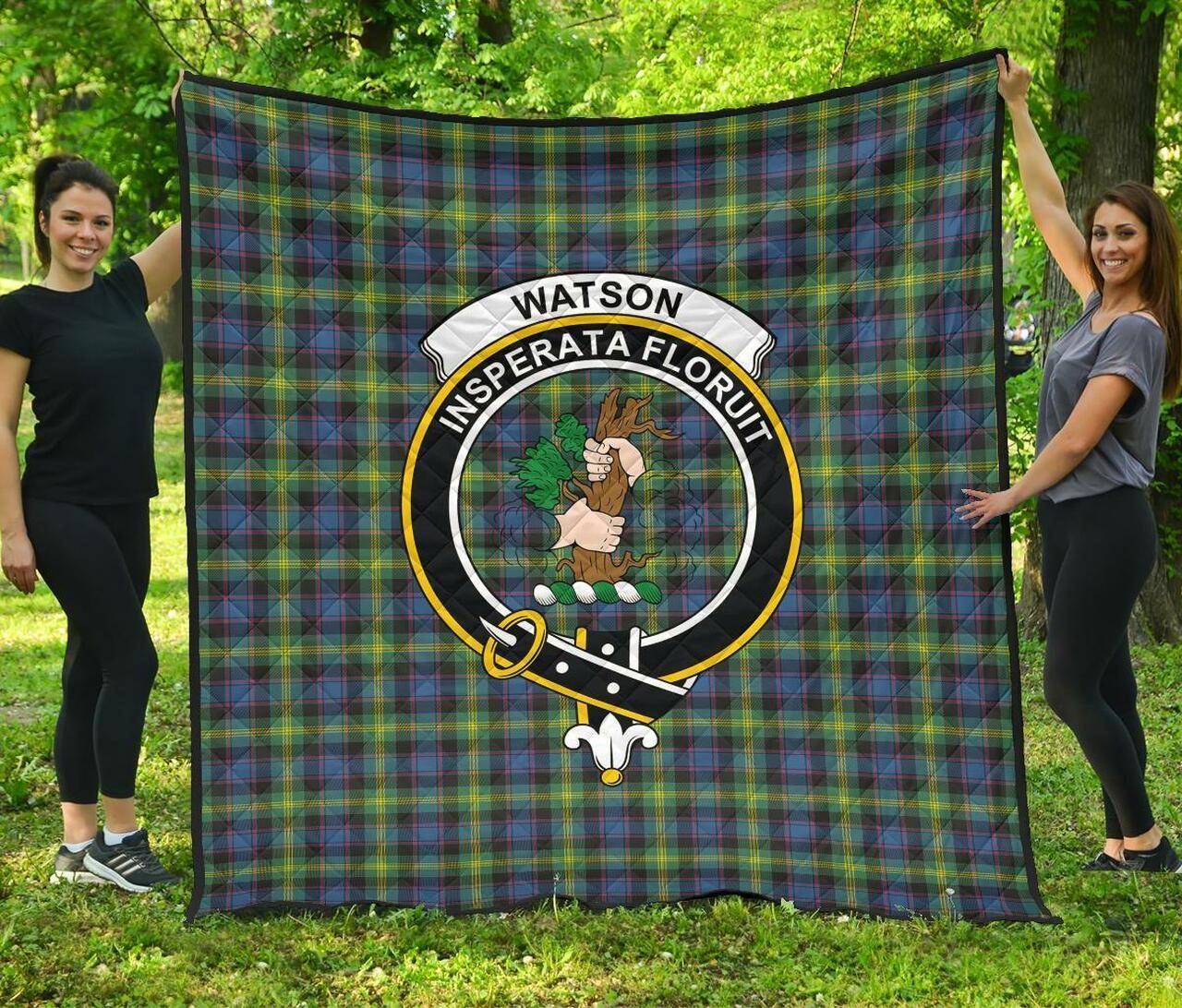 Watson Ancient Tartan Clan Badge Premium Quilt Th8 Home Decor Quilt and Home Decor