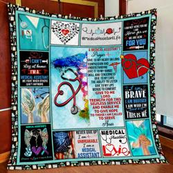 We Are Here For You Medical Assistant Quilt Blanket and Home Decor