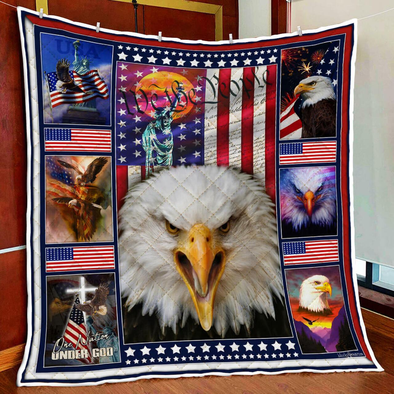 We The People American Eagle Quilt Blanket and Home Decor