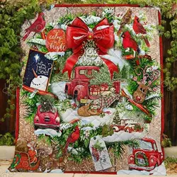 We Wish You A Merry Christmas Red Truck Christmas Quilt  Maria and Home Decor