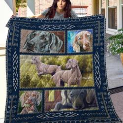 Weimaraner V2 Quilt Blanket and Home Decor