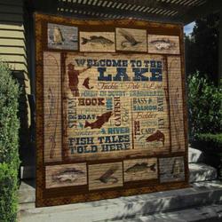 Welcome To The Fishing Tales Quilt Blanket Ynt9  Quilt and Home Decor