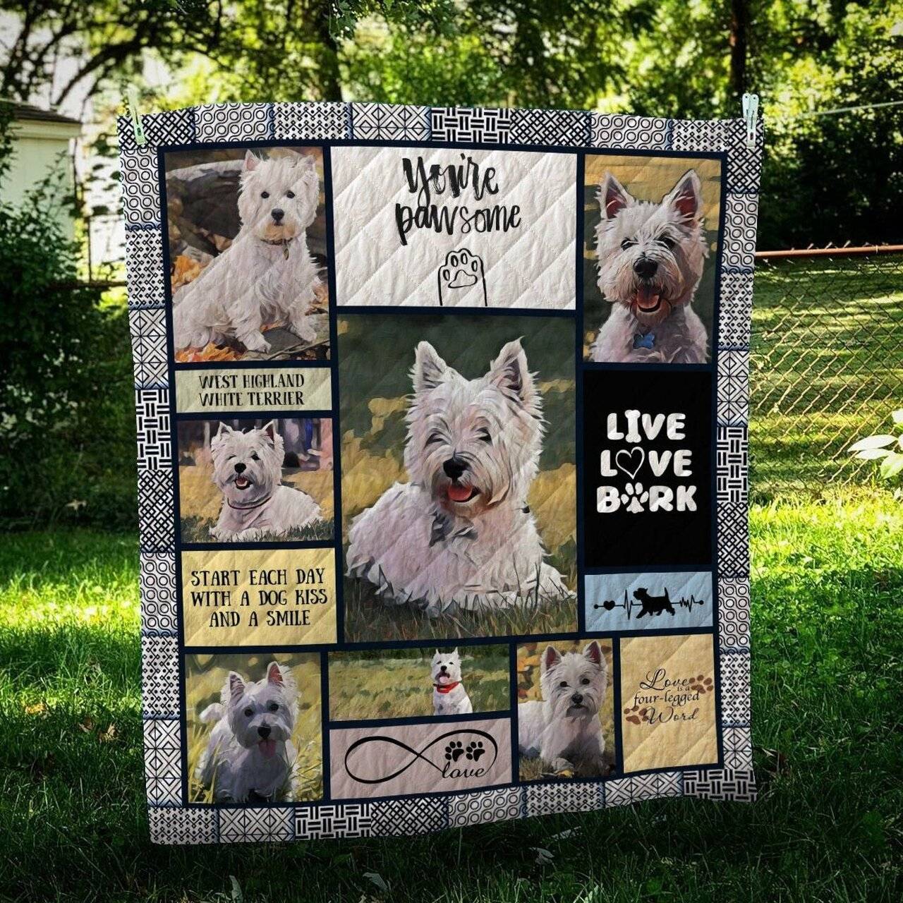 West Highland White Terrier Pawsome Quilt Blanket Dhc09122051Dd and Home Decor