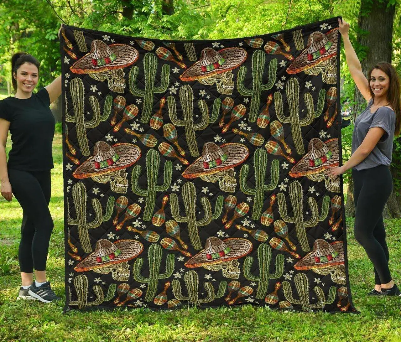 Western Cowboy Cactus Cl12100744Mdq Quilt Blanket and Home Decor