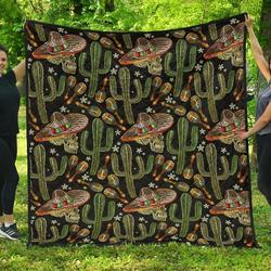 Western Cowboy Cactus Cl12100744Mdq Quilt Blanket and Home Decor