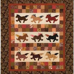 Western Horse Cla260659 Quilt Blanket and Home Decor