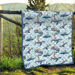 Whale Clp290647 Quilt Blanket and Home Decor