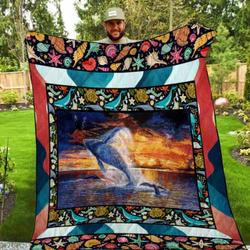 Whales In The Sunset Ocean Quilt Blanket 1103 Q1 Dhc1312258Dd and Home Decor