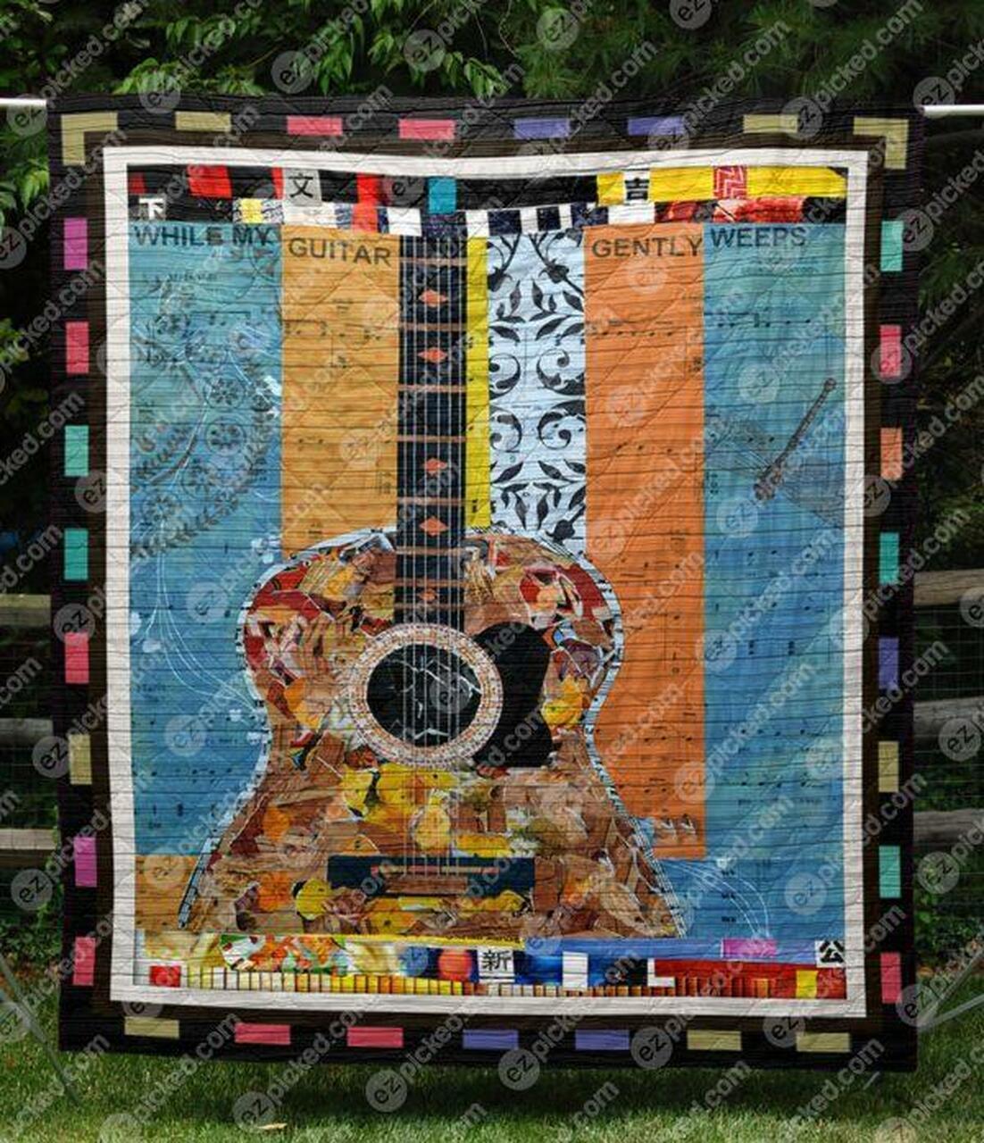 While My Guitar Gently Weeps Quilt Blanket Qq26 Quilt and Home Decor