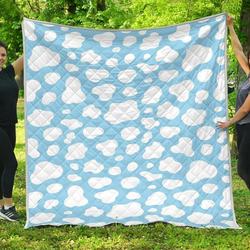 White And Blue Cow Cl17100694Mdq Quilt Blanket and Home Decor