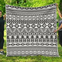 White And Grey Aztec Cl17100695Mdq Quilt Blanket and Home Decor