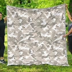 White Snow Camouflage Cl17100722Mdq Quilt Blanket and Home Decor