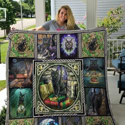 Wicca Black Cat Quilt Blanket Great Customized Gifts For Birthday Christmas Thanksgiving Perfect Gifts For Cat Lover and Home Decor