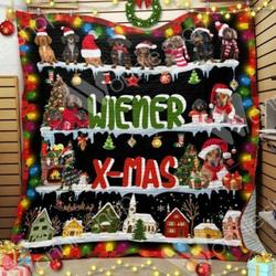 Wiener Dog Christmas Hur Quilt ke and Home Decor