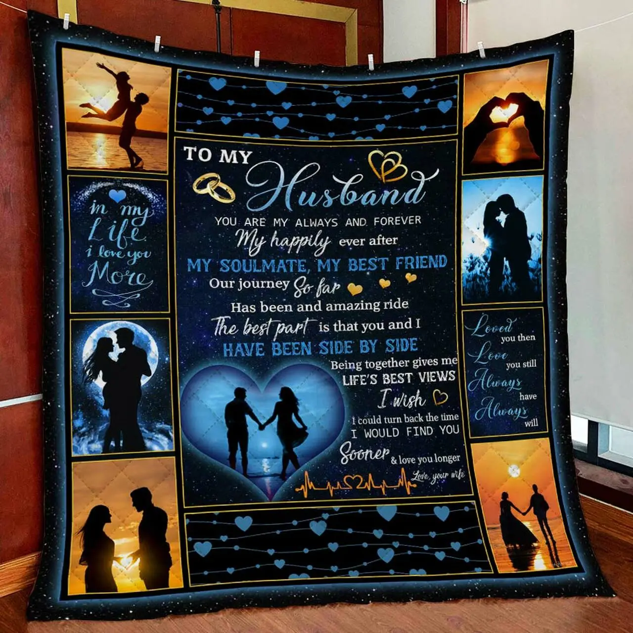 Wife To Husband Quilt Blanket and Home Decor