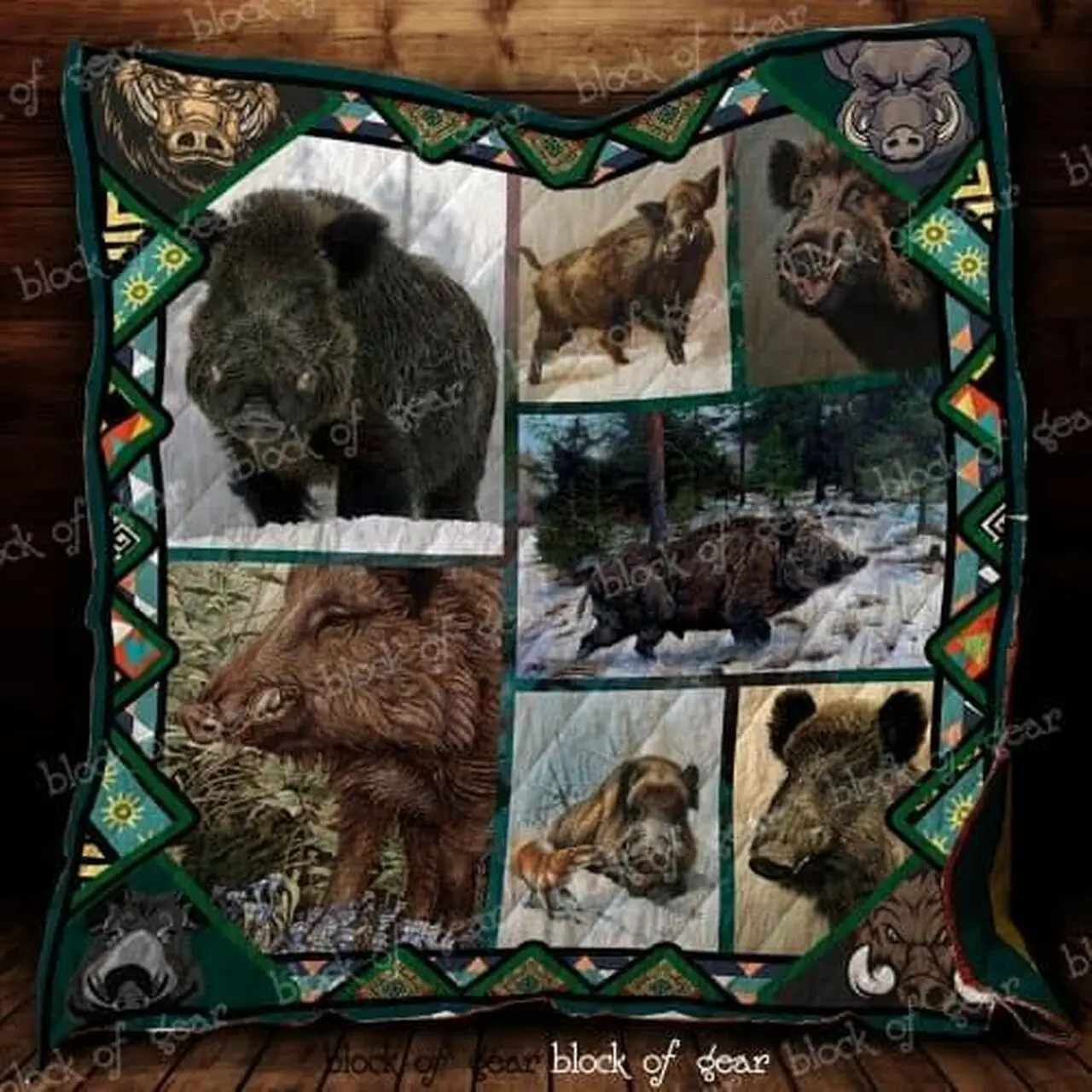 Wild Boar Cl2100616Mdq Quilt Blanket and Home Decor