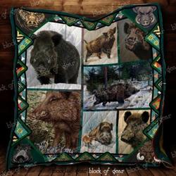Wild Boar Cl2100616Mdq Quilt Blanket and Home Decor