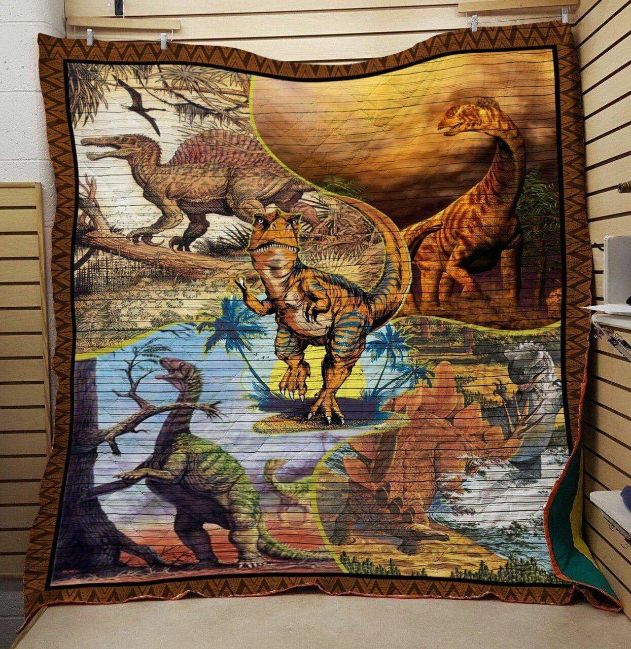 Wild Dinosaur Quilt Blanket and Home Decor