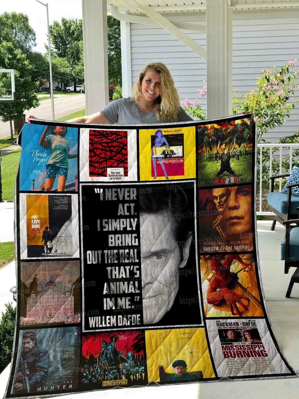 Willem Dafoe Quilt Blanket 01 and Home Decor