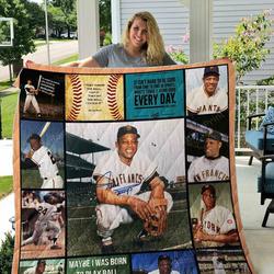 Willie Mays Quilt Blanket 01 and Home Decor