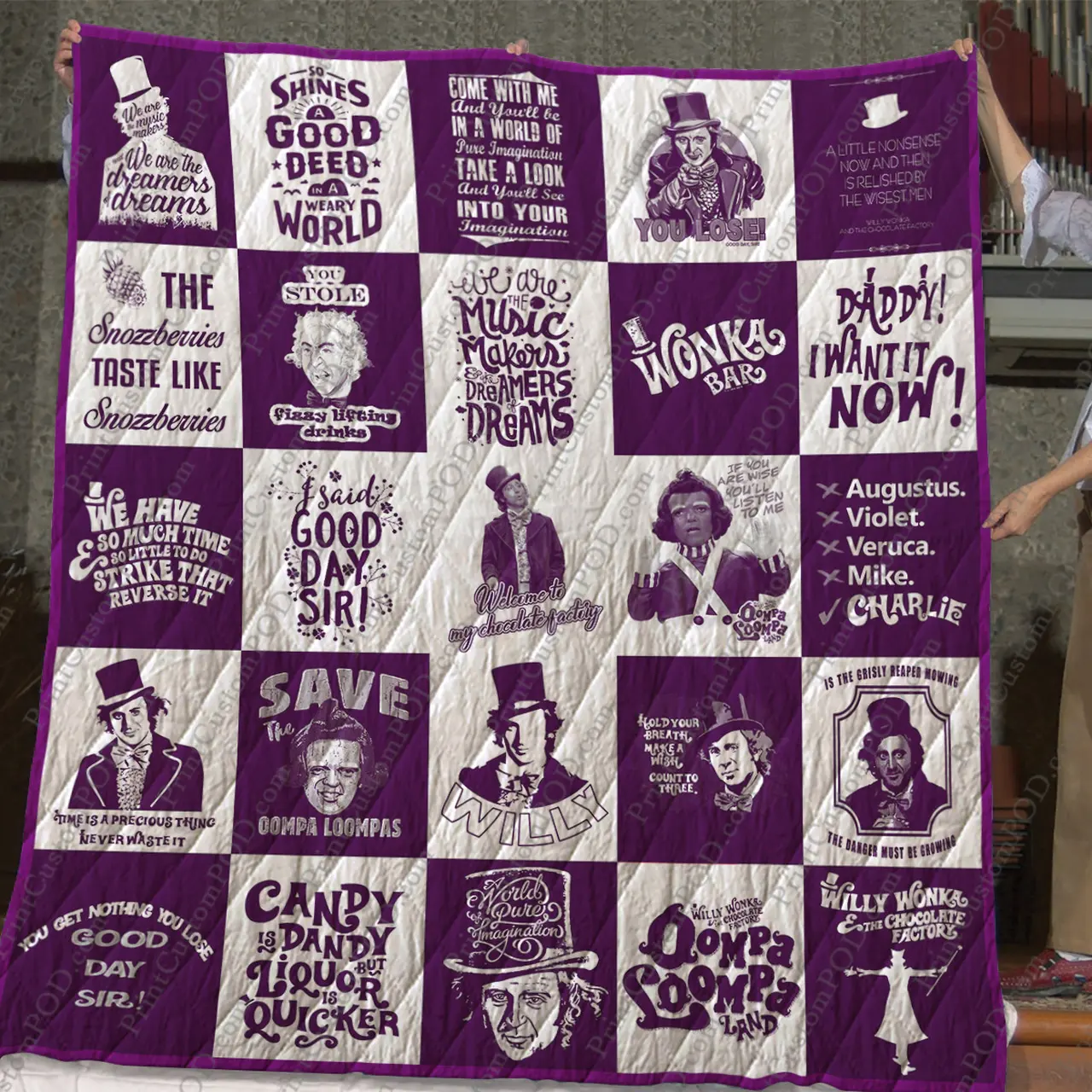 Willy Wonka And The Chocolate Factory T-Shirt Quilt and Home Decor