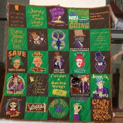 Willy Wonka And The Chocolate Factory T Shirts Quilt Blanket For Fans Version 25 and Home Decor