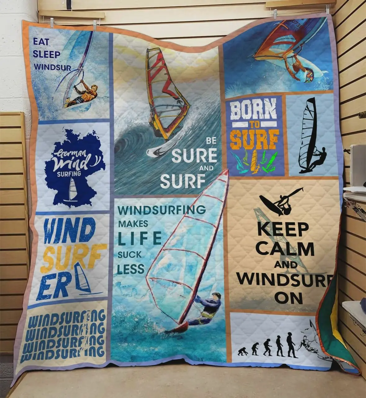 Windsurfing Makes Life Suck Less Quilt Blanket Great Customized Blanket Gifts For Birthday Christmas Thanksgiving and Home Decor
