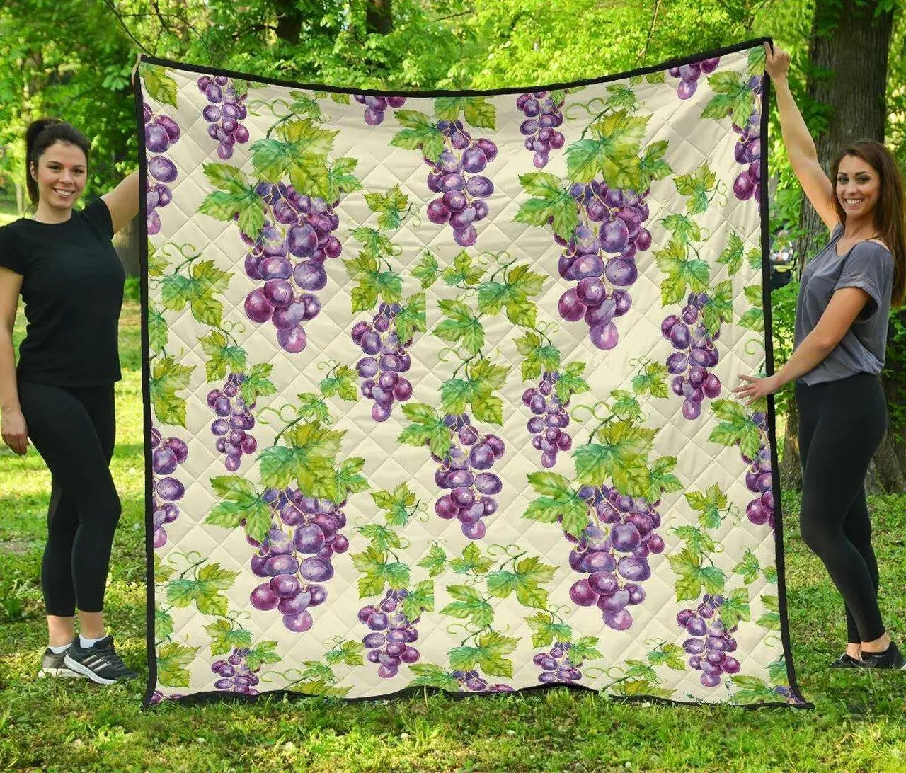 Wine Grape Cl12100750Mdq Quilt Blanket and Home Decor