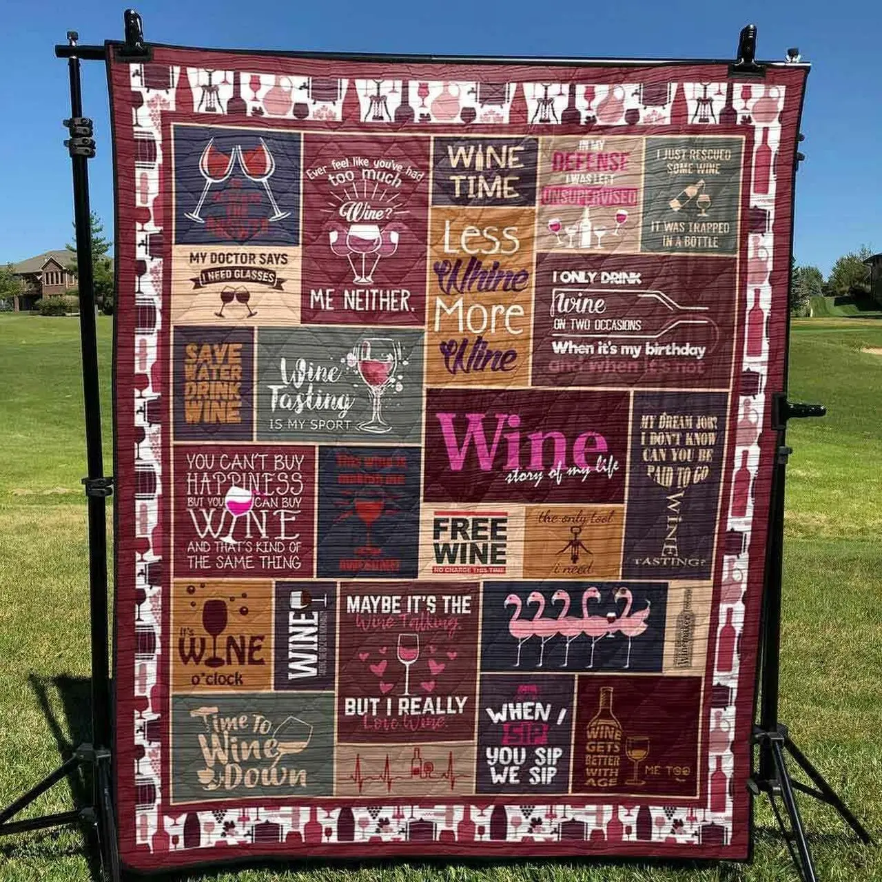 Wine Is Always The Answer Pkbg240504Quilt Blanket and Home Decor