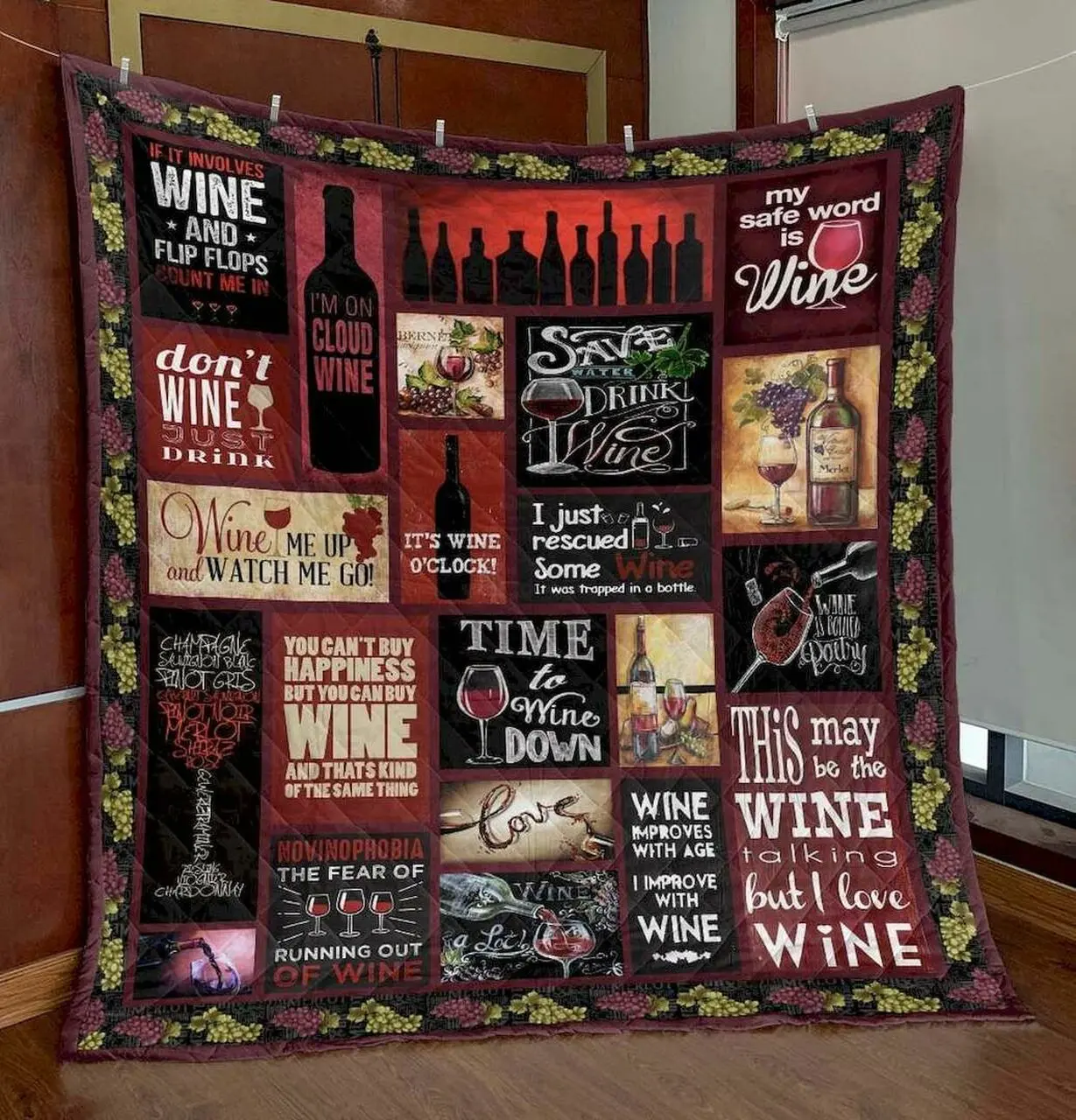 Wine Is Fine Pk290581 Quilt Blanket and Home Decor