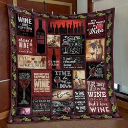 Wine Is Fine Pk290581 Quilt Blanket and Home Decor